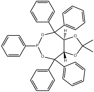 1,3-Dioxolo[4,5-e][1,3,2]dioxaphosphepin, tetrahydro-2,2-dimethyl-4,4,6,8,8-pentaphenyl-, (3aS,8aS)- Struktur