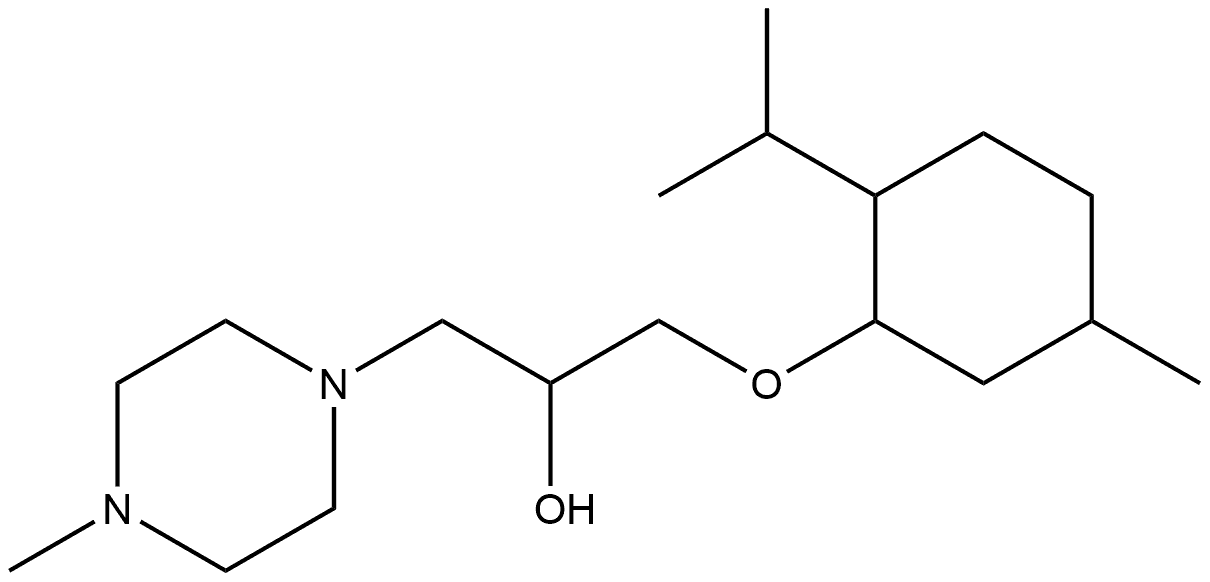 1-Piperazineethanol, 4-methyl-α-[[[5-methyl-2-(1-methylethyl)cyclohexyl]oxy]methyl]- Structure