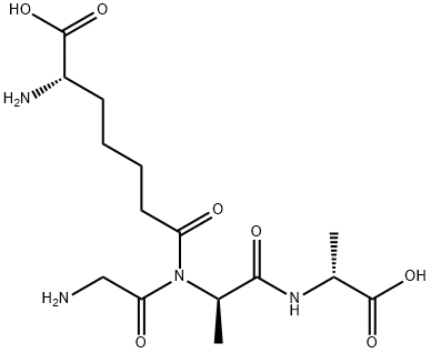 D-Alanine, glycyl-(6S)-6-amino-6-carboxyhexanoyl-D-alanyl- 结构式