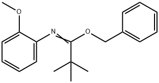 Benzyl (1E)-N-(2-methoxyphenyl)-2,2-dimethylpropanimidate Struktur