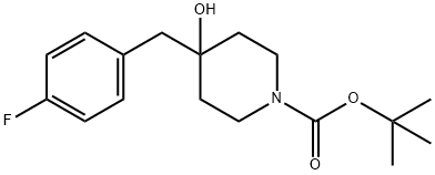 tert-butyl 4-(4-fluorobenzyl)-4-hydroxypiperidine-1-carboxylate 结构式