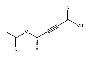 2-Pentynoic acid, 4-(acetyloxy)-, (4S)- 化学構造式