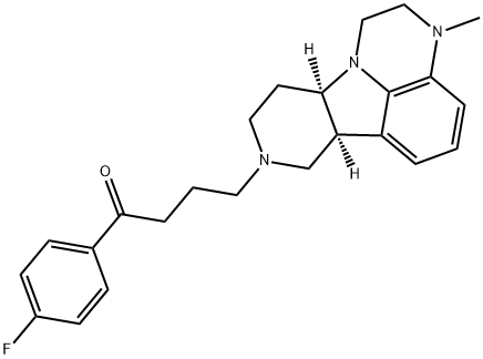 1-Butanone, 1-(4-fluorophenyl)-4-[(6bS,10aR)-2,3,6b,9,10,10a-hexahydro-3-methyl-1H-pyrido[3',4':4,5]pyrrolo[1,2,3-de]quinoxalin-8(7H)-yl]- Struktur