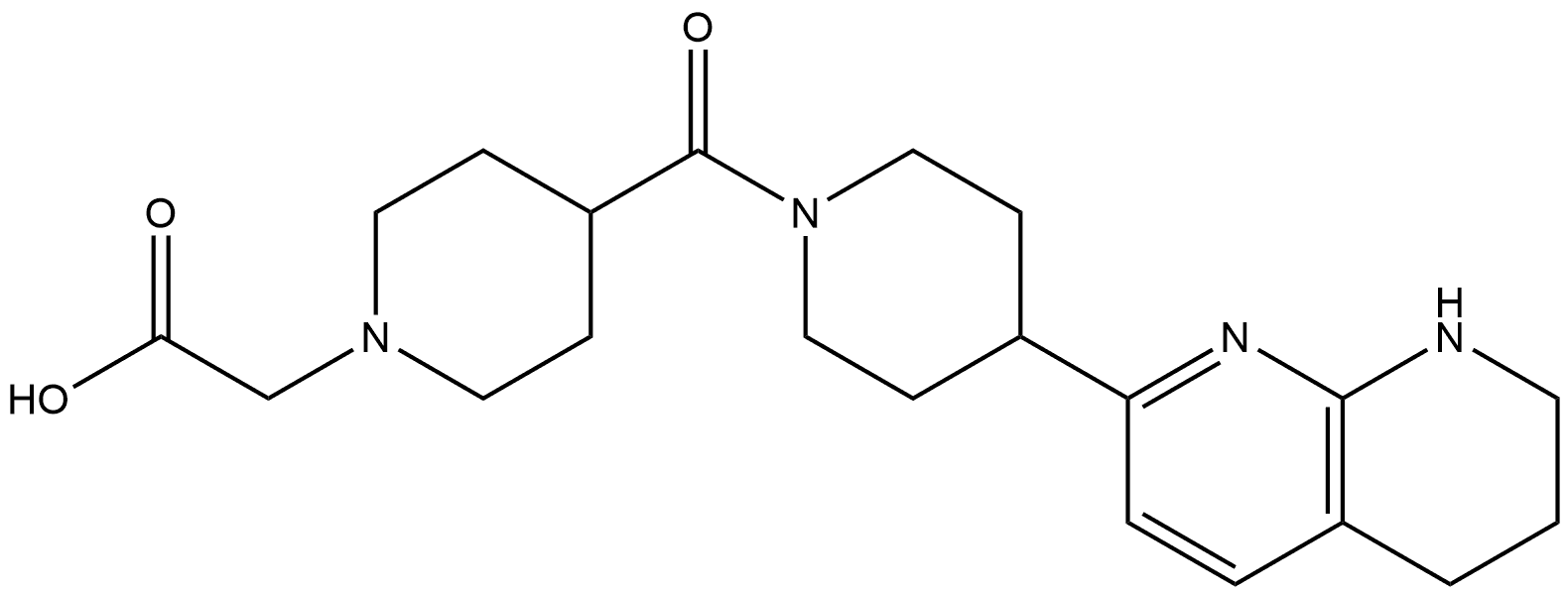 4-[[4-(5,6,7,8-Tetrahydro-1,8-naphthyridin-2-yl)-1-piperidinyl]carbonyl]-1-piperidineacetic acid Structure