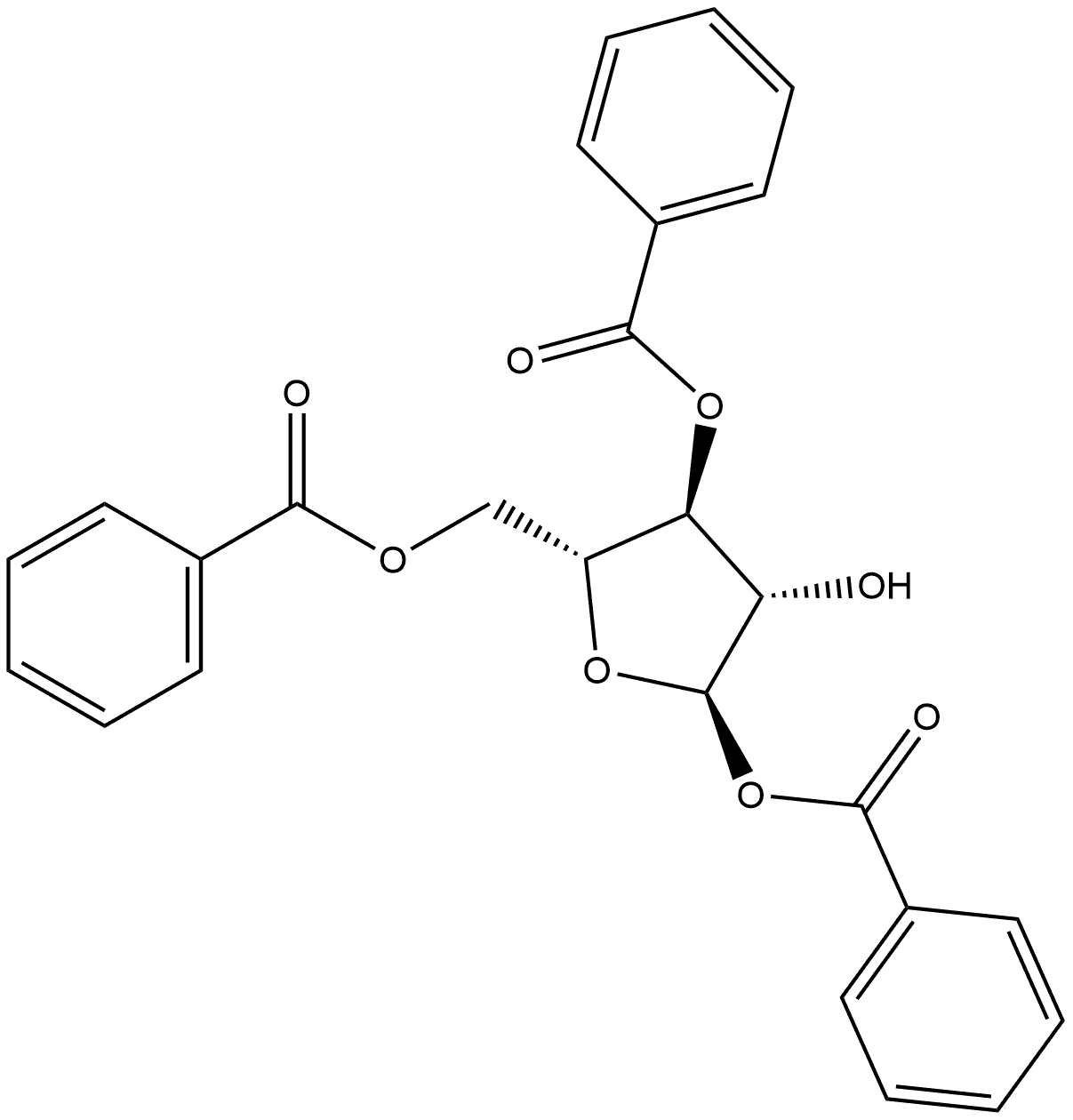 1,3,5-Tri-O-benzoyl-alpha-D-arabinofuranose, 314289-48-0, 结构式