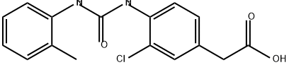 Benzeneacetic acid, 3-chloro-4-[[[(2-methylphenyl)amino]carbonyl]amino]- Structure