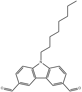9H-Carbazole-3,6-dicarboxaldehyde, 9-octyl- Structure