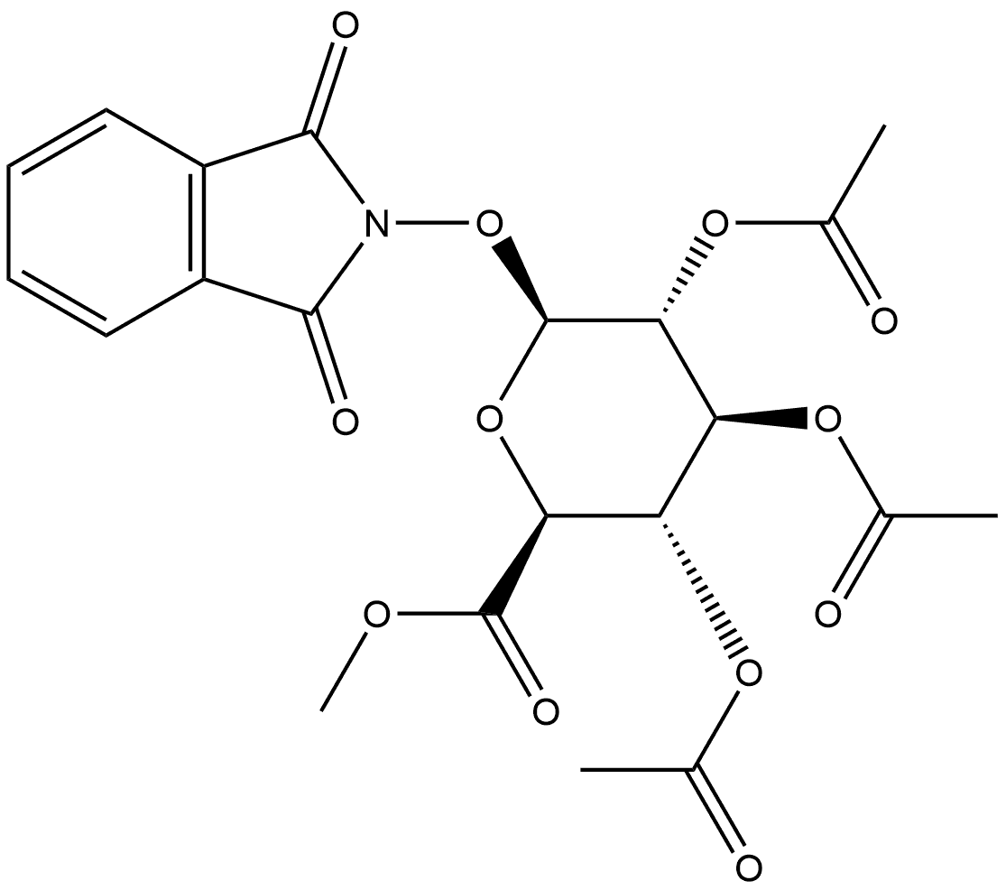1-O-(1,3-Dihydro-1,3-dioxo-2H-isoindol-2-yl)-β-D-glucopyranuronic Acid 2,3,4-Triacetate Methyl Ester 结构式