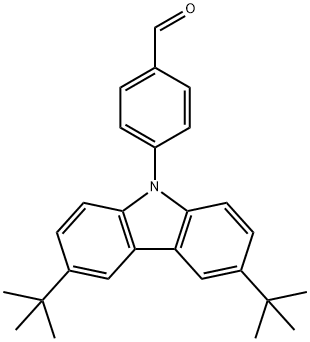 4-(3,6-二叔丁基-9H-咔唑-9-基)苯甲醛, 320575-24-4, 结构式