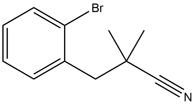 3-(2-bromophenyl)-2,2-dimethylpropanenitrile 结构式