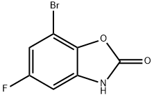7-Bromo-5-fluoro-3H-benzooxazol-2-one 化学構造式