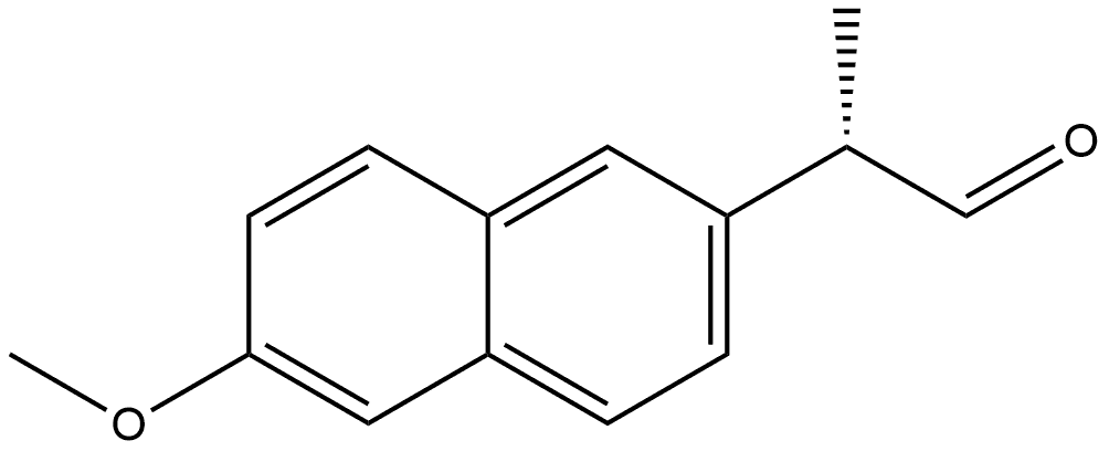 2-Naphthaleneacetaldehyde, 6-methoxy-α-methyl-, (αS)- Struktur