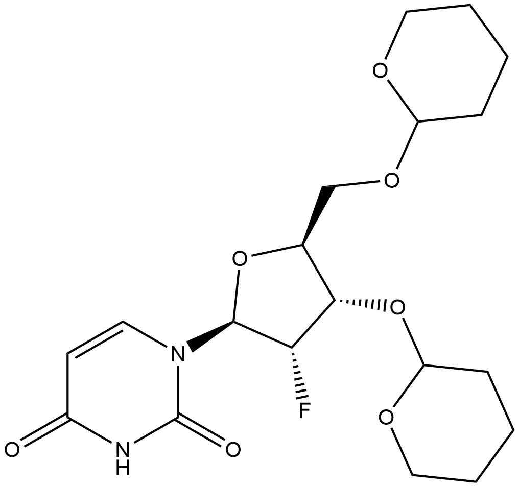 2,4(1H,3H)-Pyrimidinedione, 1-[2-deoxy-2-fluoro-3,5-bis-O-(tetrahydro-2H-pyran-2-yl)-β-L-ribofuranosyl]-