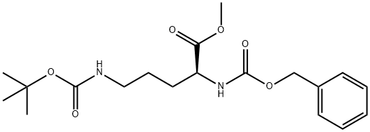 methyl (2S)-2-{[(benzyloxy)carbonyl]amino}-5-{[(tert-butoxy)carbonyl]amino}pentanoate 结构式