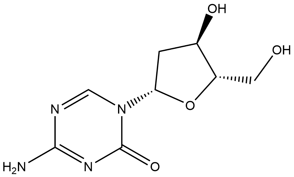 1,3,5-Triazin-2(1H)-one, 4-amino-1-(2-deoxy-β-L-erythro-pentofuranosyl)- Struktur