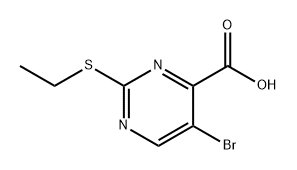 5-溴-2-(乙基硫基)嘧啶-4-甲酸, 327168-15-0, 结构式