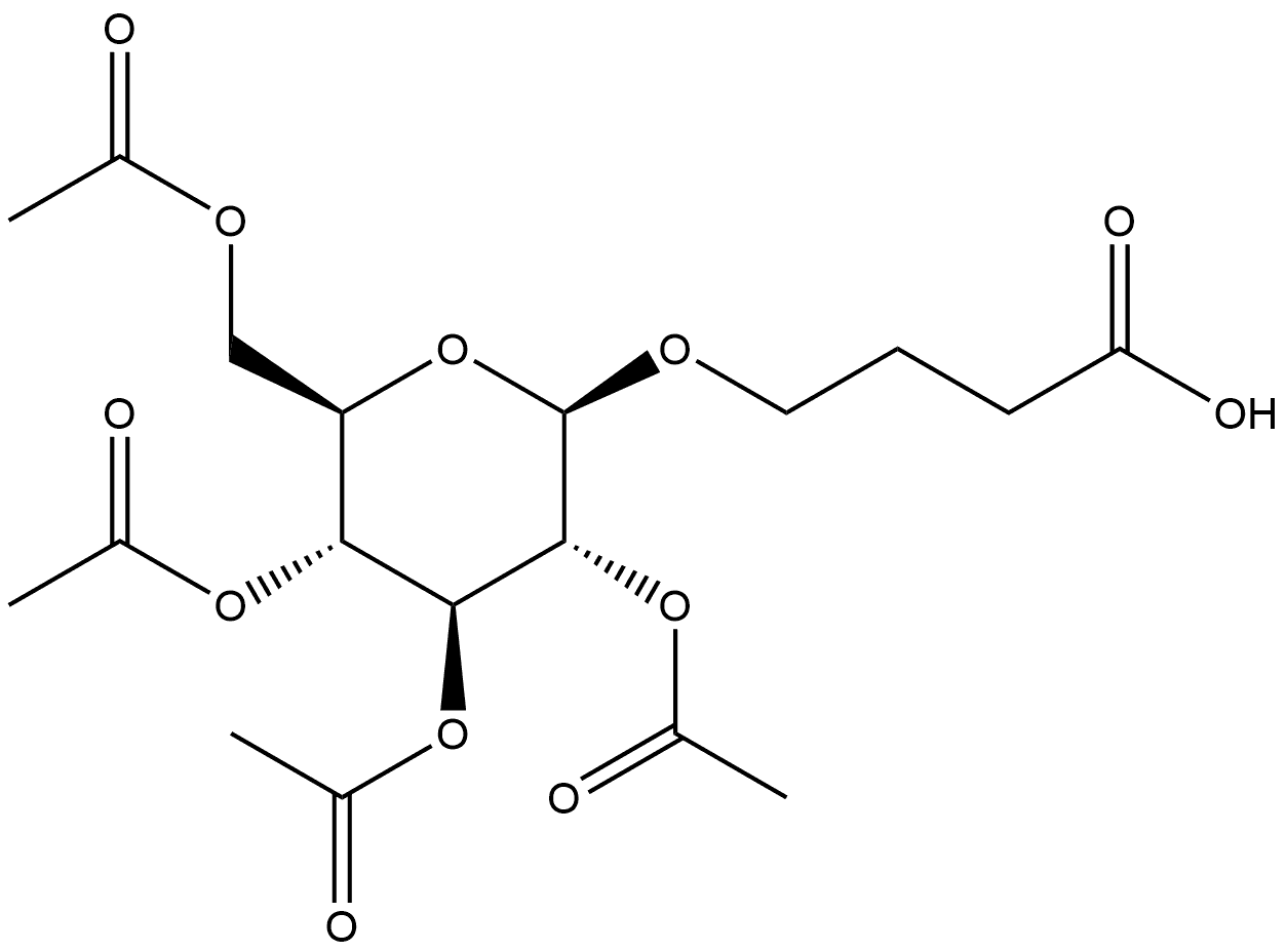 3-Carbosypropyl 2,3,4,6-tetra-O-acetyl-beta-D glucopyranoside Structure