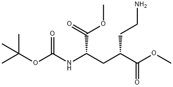 L-Glutamic acid, 4-(2-aminoethyl)-N-[(1,1-dimethylethoxy)carbonyl]-, 1,5-dimethyl ester, (4S)- Structure