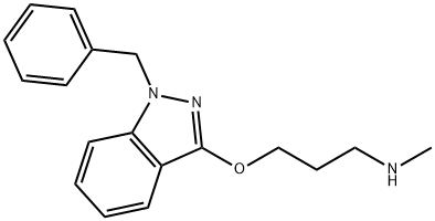 1-Propanamine, N-methyl-3-[[1-(phenylmethyl)-1H-indazol-3-yl]oxy]- Struktur