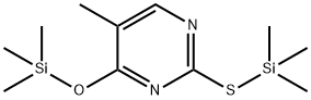 Pyrimidine, 5-methyl-4-[(trimethylsilyl)oxy]-2-[(trimethylsilyl)thio]- Struktur