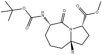 1H-Pyrrolo[1,2-a]azepine-3-carboxylic acid, 6-[[(1,1-dimethylethoxy)carbonyl]amino]octahydro-5-oxo-, methyl ester, (3S,6S,9aS)- Structure