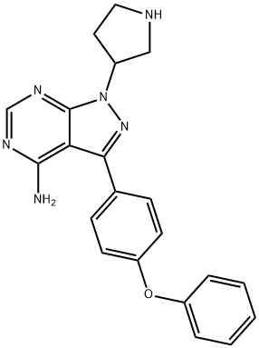 1H-Pyrazolo[3,4-d]pyrimidin-4-amine, 3-(4-phenoxyphenyl)-1-(3-pyrrolidinyl)- Struktur