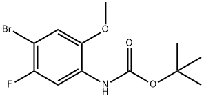 (4-溴-5-氟-2-甲氧基苯基)氨基甲酸叔丁酯 结构式