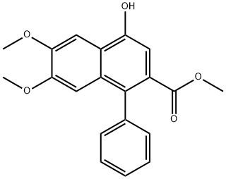 2-Naphthalenecarboxylic acid, 4-hydroxy-6,7-dimethoxy-1-phenyl-, methyl ester Struktur