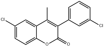 2H-1-Benzopyran-2-one, 6-chloro-3-(3-chlorophenyl)-4-methyl- 结构式