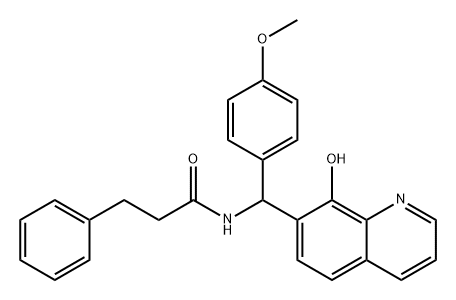Benzenepropanamide, N-[(8-hydroxy-7-quinolinyl)(4-methoxyphenyl)methyl]- Struktur
