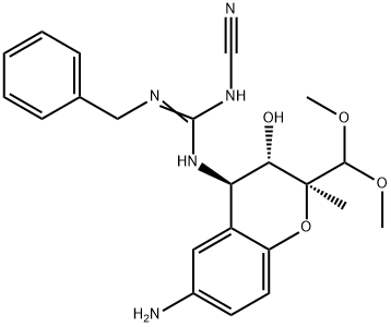 Guanidine, N-[(2S,3S,4R)-6-amino-2-(dimethoxymethyl)-3,4-dihydro-3-hydroxy-2-methyl-2H-1-benzopyran-4-yl]-N'-cyano-N''-(phenylmethyl)-|化合物 T27739