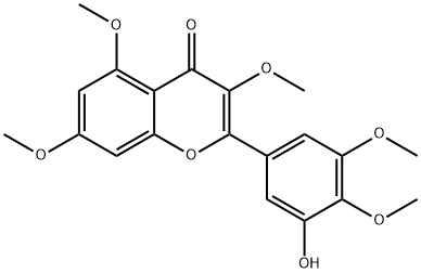 2-(3-羟基-4,5-二甲氧苯基)-3,5,7-三甲氧基-4H-色烯-4-酮, 33554-66-4, 结构式