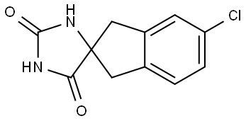 Spiro[imidazolidine-4,2'-[2H]indene]-2,5-dione, 5'-chloro-1',3'-dihydro- Structure