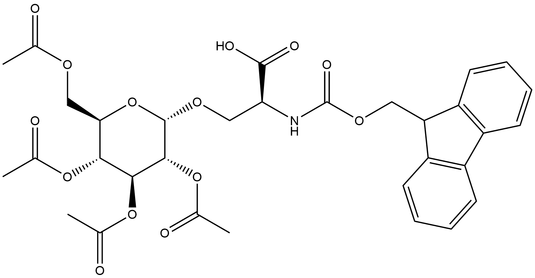 Fmoc-L-Ser(α-D-Glc(Ac)4)-OH Structure