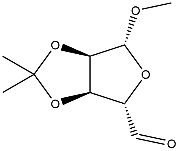 β-D-ribo-Pentodialdo-1,4-furanoside, methyl 2,3-O-(1-methylethylidene)- Structure