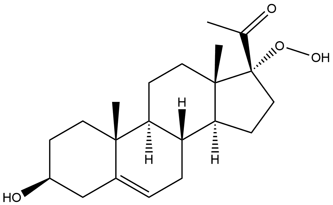 Pregn-5-en-20-one, 17-hydroperoxy-3-hydroxy-, (3β)- (9CI) 化学構造式