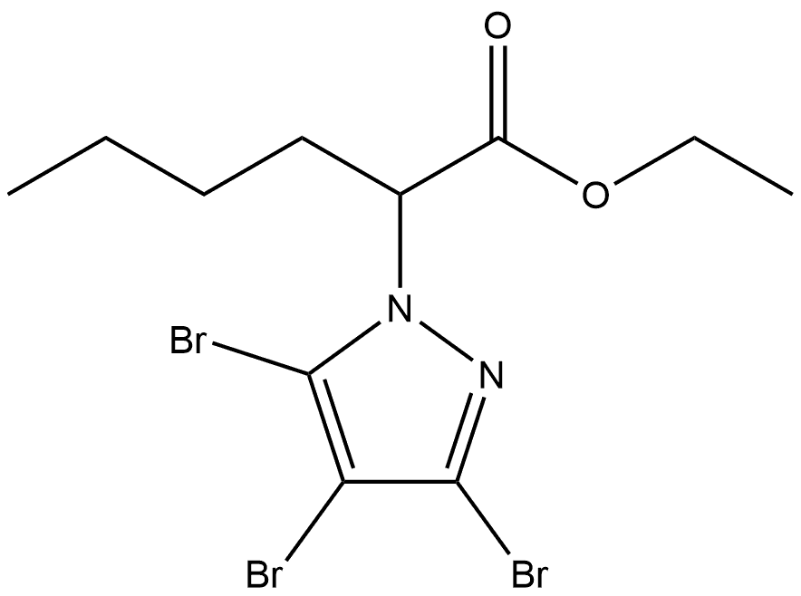 2-(3,4,5-tribromo-pyrazol-1-yl)-hexanoic acid ethyl ester, ethyl 3,4,5-tribromo-α-butylpyrazole-1-acetate, ethyl 3,4,5-tribromo-α-butylpyrazole-1-acetate,34199-54-7,结构式