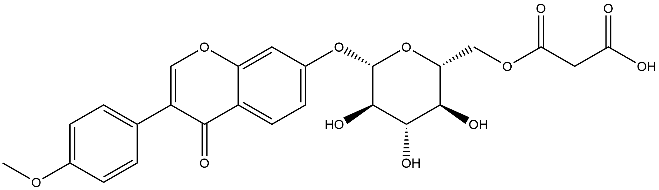 ホルモノネチン7-(6-O-マロニルグルコシド) 化学構造式