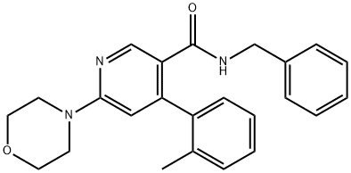3-Pyridinecarboxamide, 4-(2-methylphenyl)-6-(4-morpholinyl)-N-(phenylmethyl)- 结构式