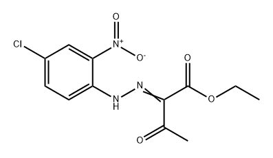 Butanoic acid, 2-[2-(4-chloro-2-nitrophenyl)hydrazinylidene]-3-oxo-, ethyl ester 化学構造式