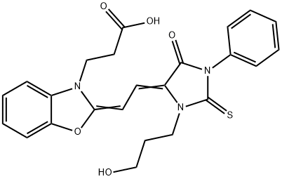 3-[2-[2-[3-(3-Hydroxypropyl)-1-phenyl-2-thiohydantoin-4-ylidene]ethylidene]-3(2H)-benzoxazoly]propionic acid Structure
