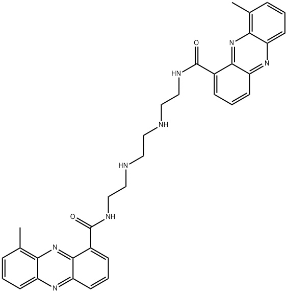 1-Phenazinecarboxamide, N,N'-[1,2-ethanediylbis(imino-2,1-ethanediyl)]bis[9-methyl- Structure