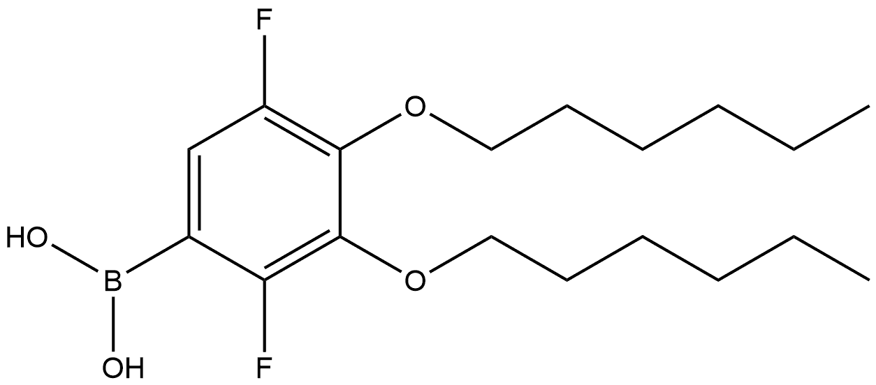 2,5-Difluoro-3,4-bis(hexyloxy)phenylboronic acid 结构式