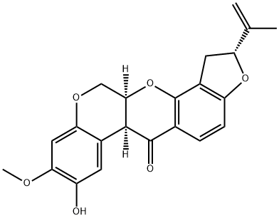 [1]Benzopyrano[3,4-b]furo[2,3-h][1]benzopyran-6(6aH)-one, 1,2,12,12a-tetrahydro-8-hydroxy-9-methoxy-2-(1-methylethenyl)-, (2R,6aS,12aS)-