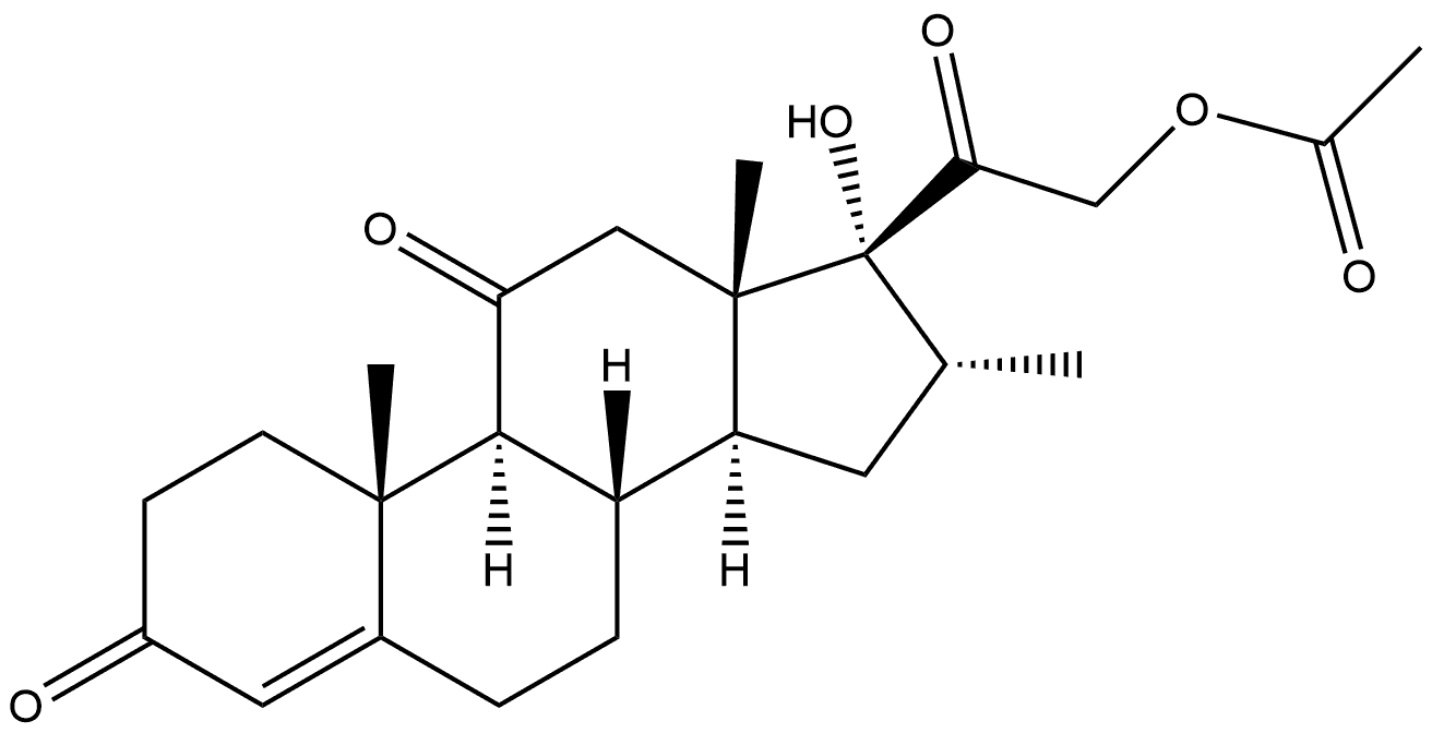 Pregn-4-ene-3,11,20-trione, 21-(acetyloxy)-17-hydroxy-16-methyl-, (16α)- (9CI) Struktur
