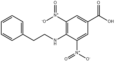 Benzoic acid, 3,5-dinitro-4-[(2-phenylethyl)amino]- Structure