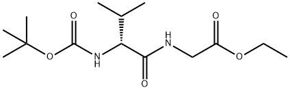 Glycine, N-[(1,1-dimethylethoxy)carbonyl]-D-valyl-, ethyl ester 化学構造式