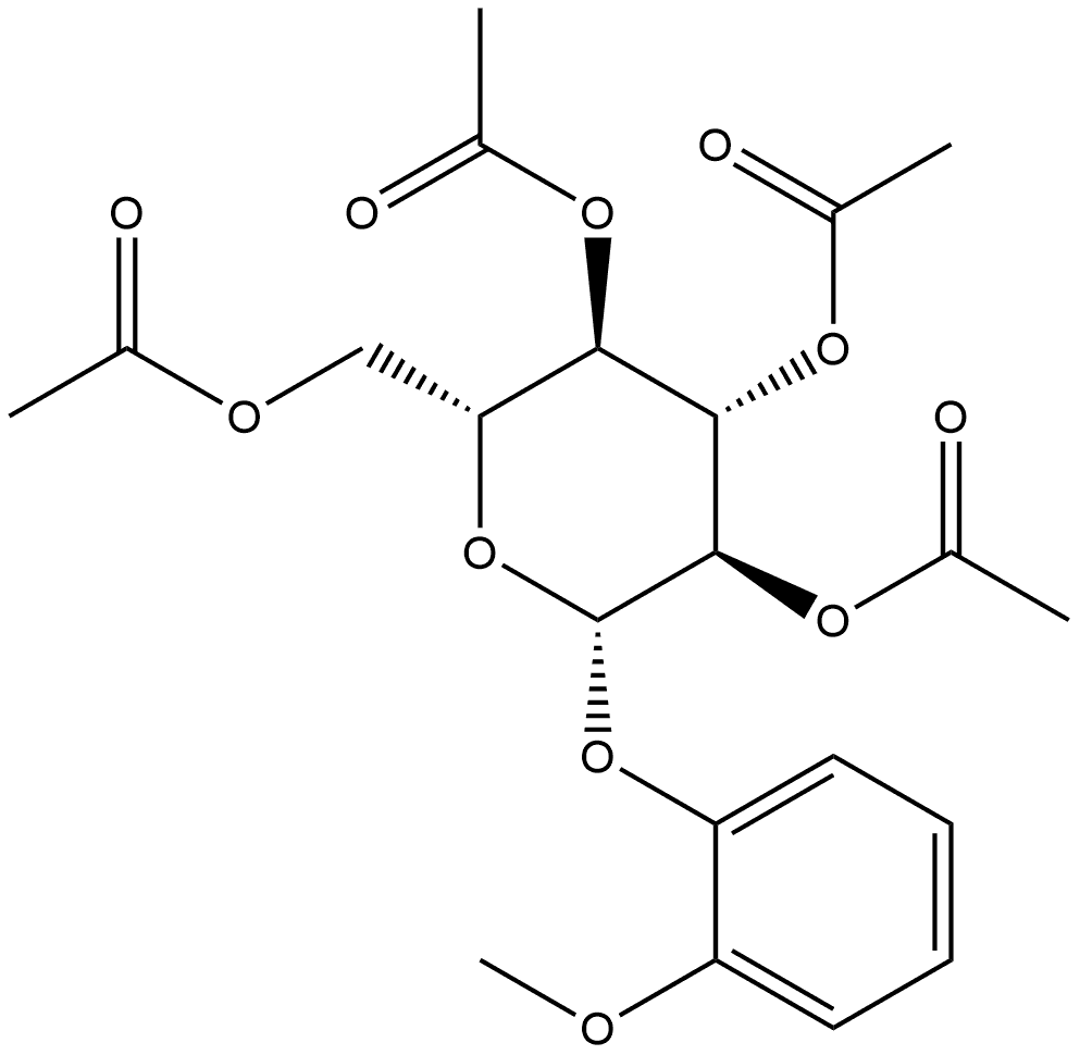 GUAIACOL-2,3,4,6-TETRA-O-ACETYL-BETA-D-GLUCOPYRANOSIDE 结构式