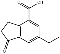 6-乙基-1-氧代-2,3-二氢-1H-茚-4-羧酸, 351011-79-5, 结构式