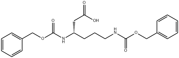 (3S)-3,6-Bis{[(benzyloxy)carbonyl]amino}hexanoic acid 结构式